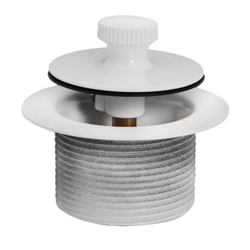 Sch. 40 PVC 1-1/2" Twist & Close Bathtub Drain Trim, Powder Coat White