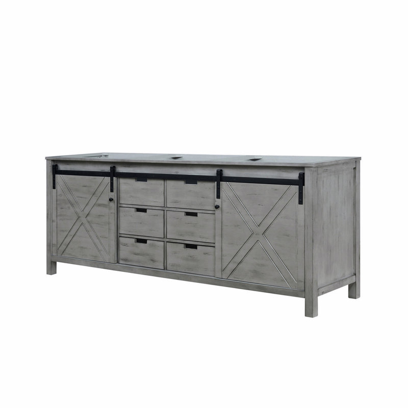 Meuble-lavabo double 84 po X P 22 po D, Gris
