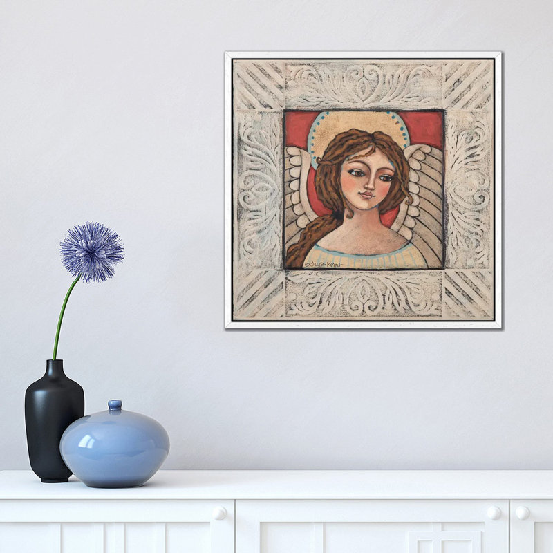 Sierra by Teresa Kogut - Painting on Canvas, White Framed, 45.72 cm H x 45.72 cm W