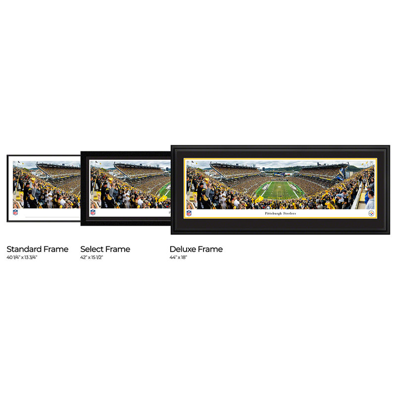 Pittsburgh Steelers par James Blakeway - photographie, H 18 po x l 44 po x P 0,88 po, Papier encadré dans un cadre noir