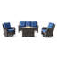 Ensemble de conversation d'extérieur en osier pour patio avec foyer et coussins 4 pièces Deb-427416205-427416206