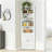 71" Tall Corner Storage Cabinet with 2 Doors, 5-Tier Metal Cabinet with Adjustable Shelves, Freestanding Kitchen Storage for Pantry, Living Room, Bathroom, Laundry Room, Space Saving Furniture, White