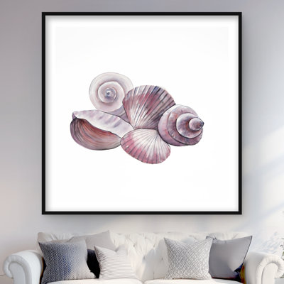 Seaside Shells - Coastal Marine Framed Matted Print Decor