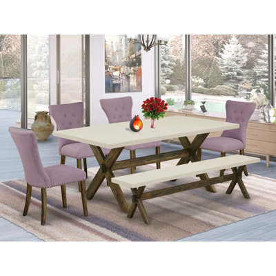 6 - Person Acacia Solid Wood Dining Set
