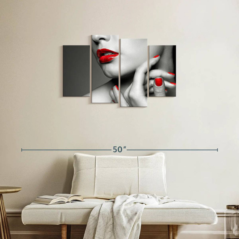 Pop rouge avec les yeux bandés, H 22 po x l 36 po