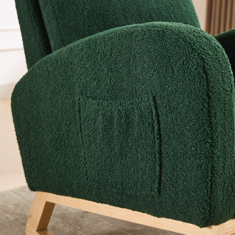 Chaises berçantes, Tissu vert et flou