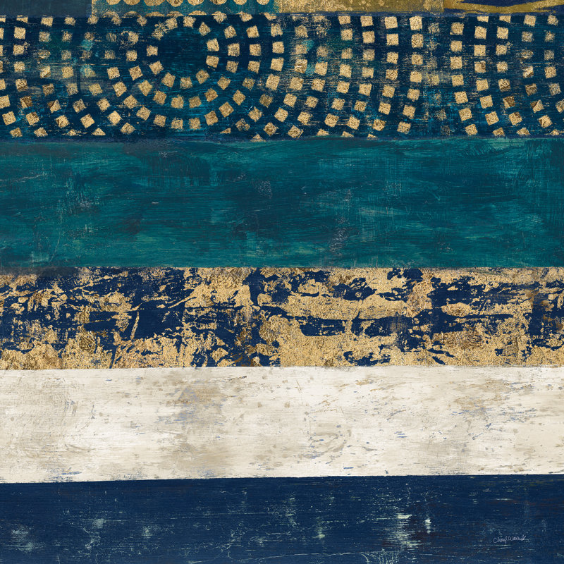 «Juxtapose V Metallic» par Cheryl Warrick - impression sur toile tendue, H 30 po x l 30 po, Non, Cadre simple argenté
