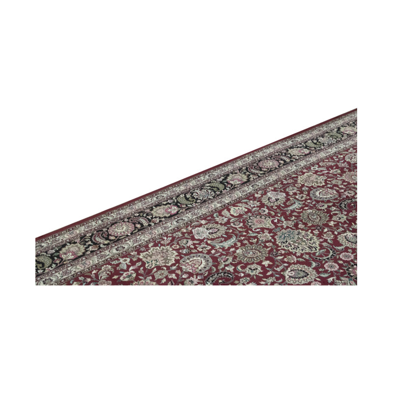 Tapis rouge et bleu marine noué à la main de haute qualité