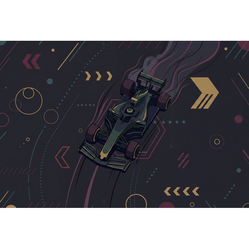 Décoration murale de course automobile, 140"x108", Textured Non-Pasted