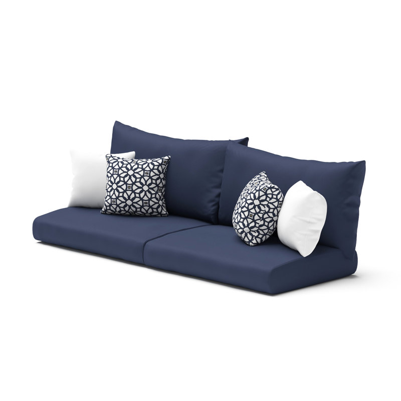 Outdoor Sunbrella Sofa Cushion Cover, Canvas Navy Sunbrella® Canvas, 25'" W x 5" D