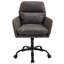 Chaise de bureau grise réglable en cuir PU, avec structure métallique haute résistance et hauteur confortable adaptée à une coiffeuse.-551238220-551238193-551238192