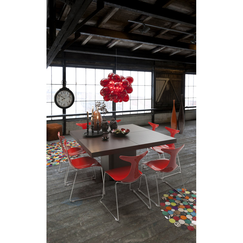 Dion Dining Table, 30" H x 51" W x 51" D, Brown/Brown 