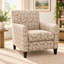 Fauteuil d'appoint rembourré de style moderne du milieu du siècle, 79 cm, jacquard botanique, camel-1187132956