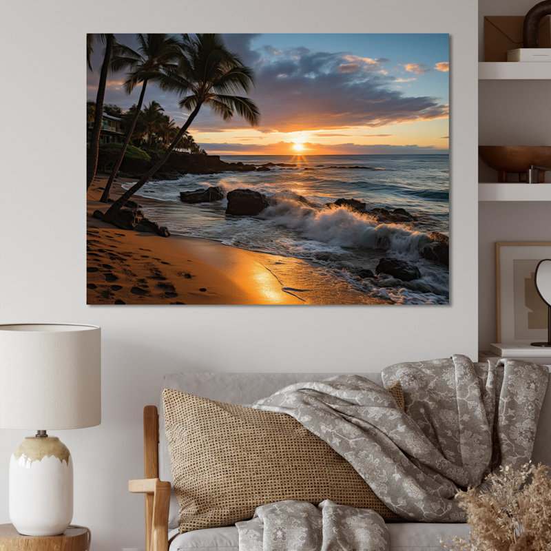 «Aloha Tropical Dreamscape I - Maui», art mural, H 24 po x l 32 po x P 1 po, Toile tendue