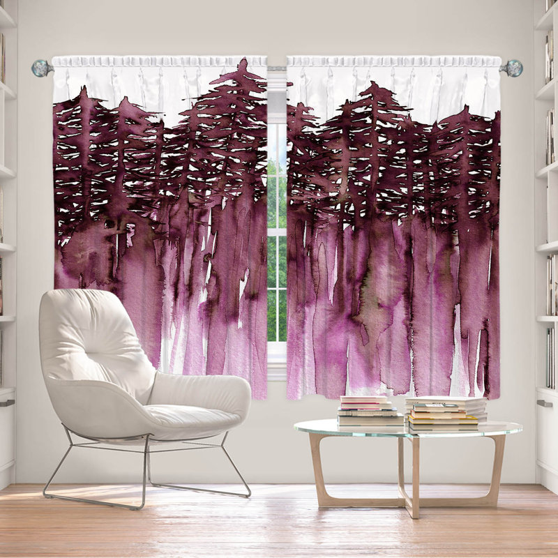 Room Darkening Curtain Pair, 56" W x 78" L, Purple