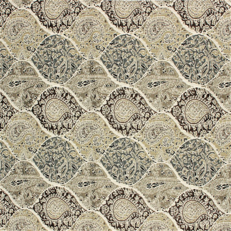 Tissu de motif cachemire bridlewood Suite, Platine