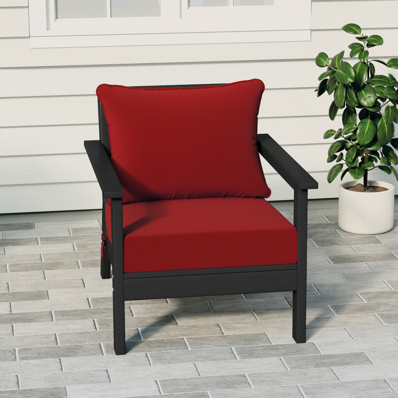 Chaise avec coussins Hydea, Noir, Rouge