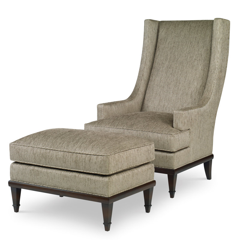 Fauteuil à oreilles 30 po Dublin, Ivoire de Venise, Noyer américain