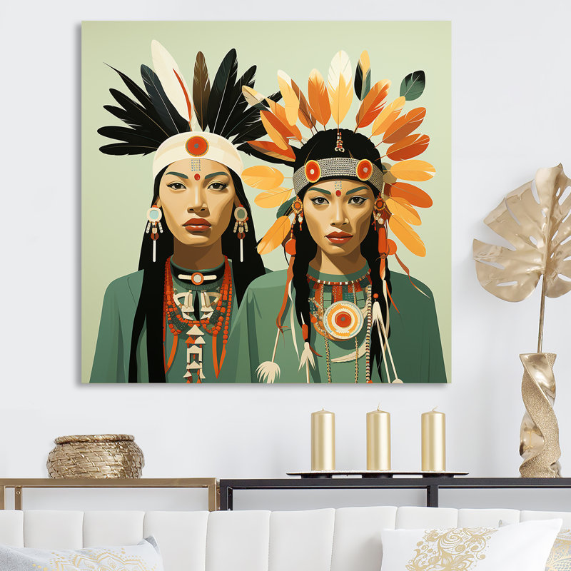 Native American Feathered Legends sur toile, Toile tendue, 36" H x 36" W