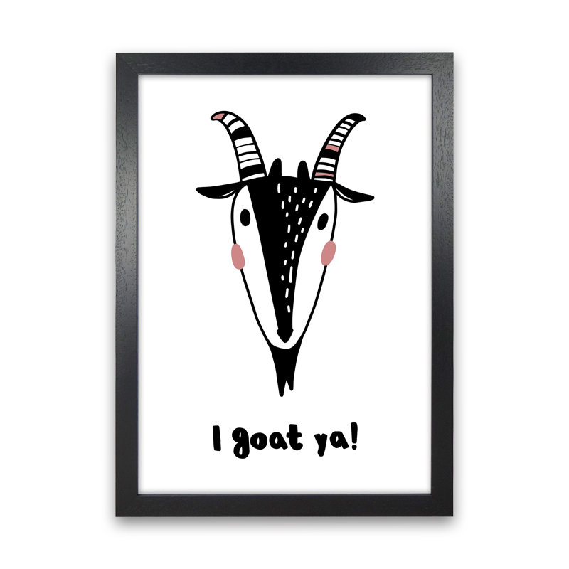Goat by Miniofmine - Print, Brown Framed, 63cm H x 46cm W x 3cm D