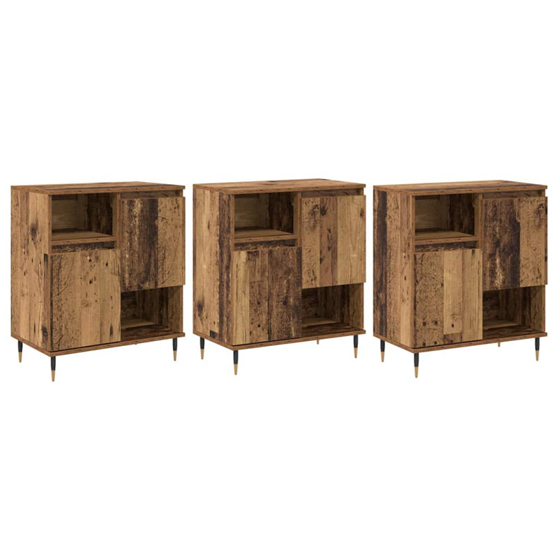 Sideboards 3 Pcs 180 X 35 X 70 Cm Engineered Wood, Old Wood
