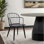 Chaise d'appoint en acier avec finition thermolaquée noire et bois brossé noir