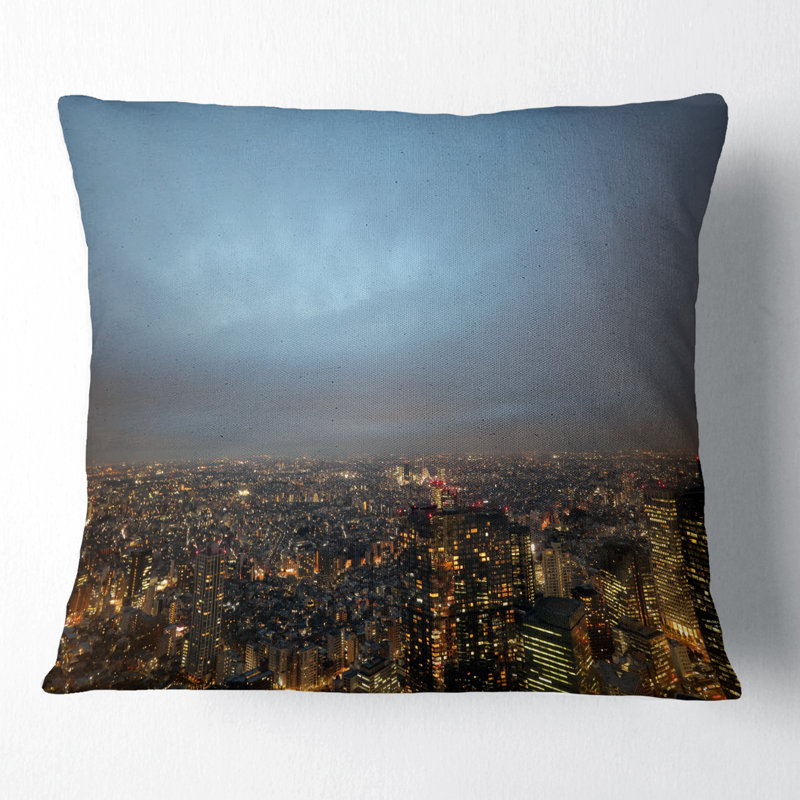 Oreiller cityscape shinjuku district view point, 16 po x 1 po, Coussin décoratif
