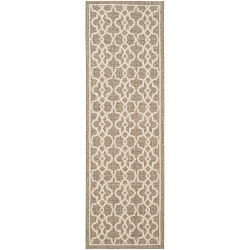 Tapis d'intérieur / extérieur à motif géométrique Herefordshire Performance, Tapis de couloir 2 pi 7 po x 8 pi 2 po