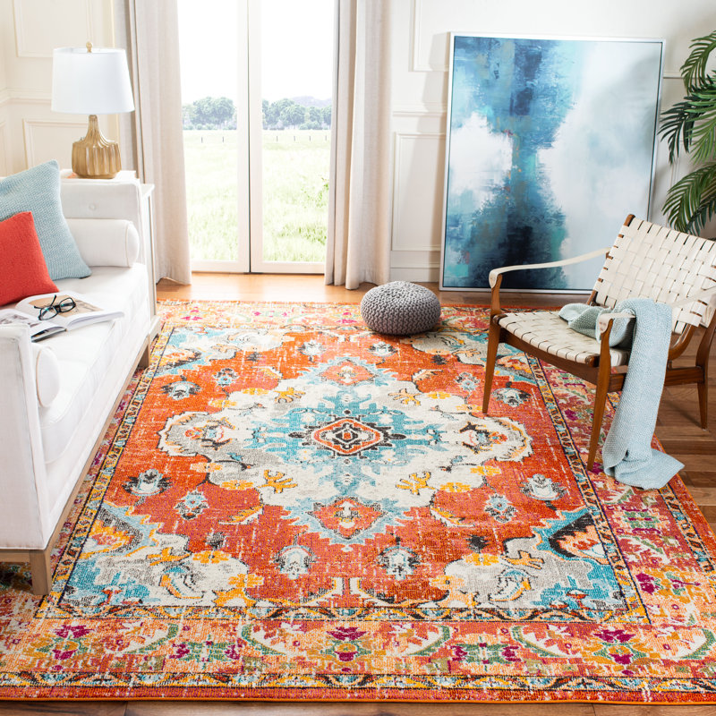 Almyra Oriental Area Rug, Rectangle 12' x 18', Orange