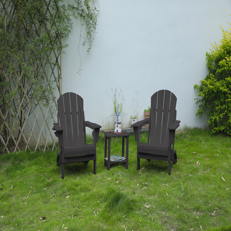 Versatile Folding Adirondack Chair Set with Side Table for Relaxation and Space Saving