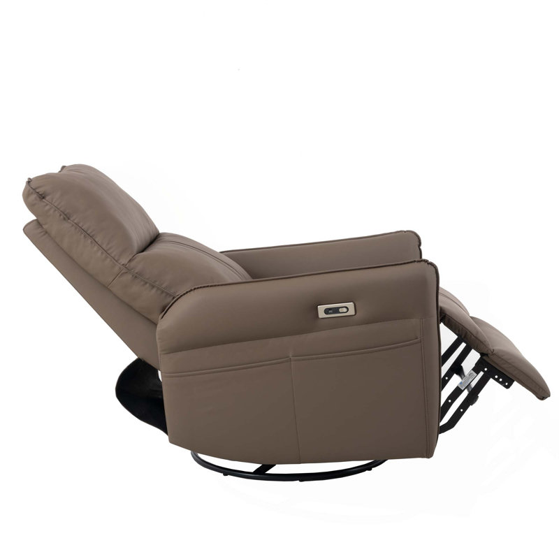 Rocking Recliner Chair,360 ° Swivel Nursery Rocking Chair,Glider Chair,Modern Small Rocking Swivel Recliner Chair For Bedroom,Living Room Chair Home Theater Seat,Side Pocket