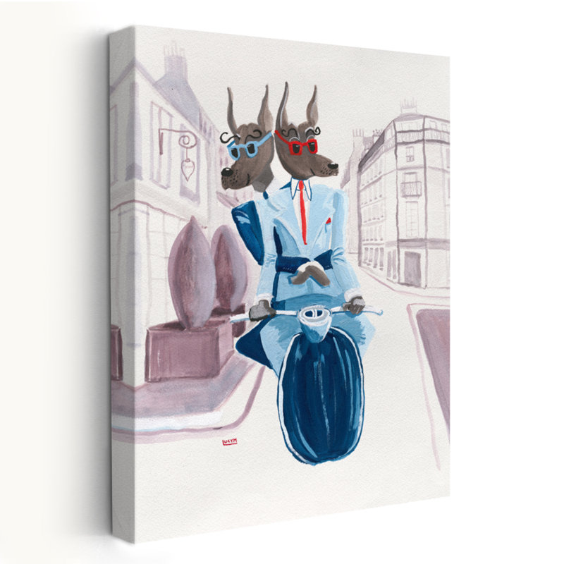 The Doberman Do Paris - Animaux, fantaisie urbaine, surréalisme, soccer, transport, art, H 36 po x l 24 po