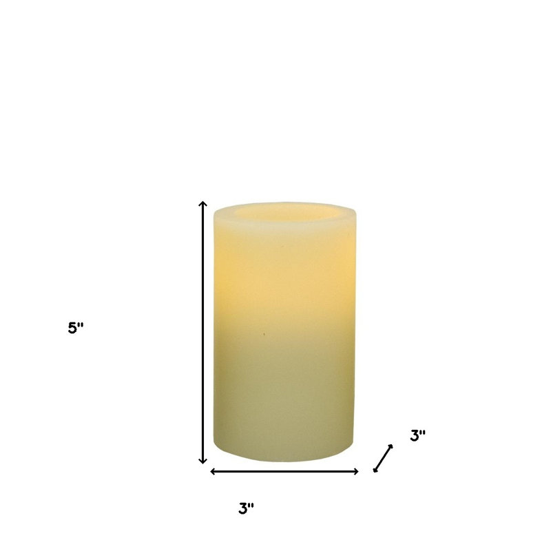 Bougie colonne sans flamme 4 po ivoire, L 5 po x l 3 po