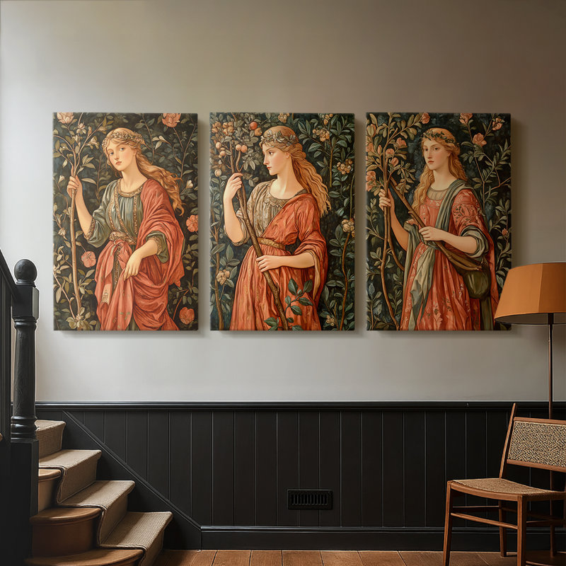 Série de pièces de la collection CMxxx de William Morris - Toile tendue sur mesure - 3 pièces, H 48 po x l 96 po