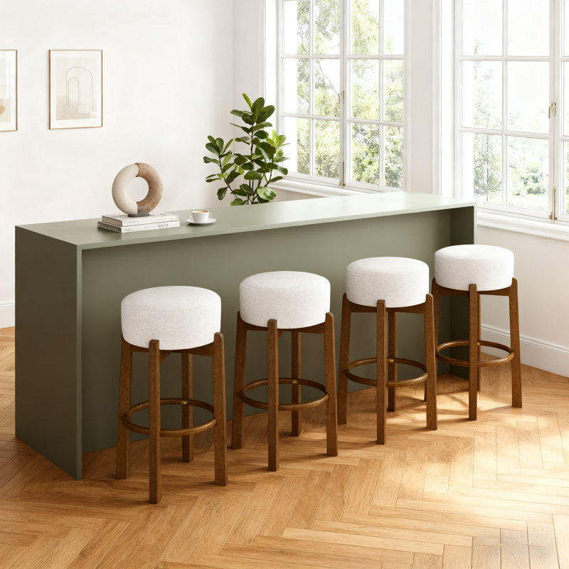 Tabouret de bar en bois massif Sekil, Gris
