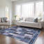 Tapis bleu intérieur / extérieur en polyester tissé à la machine Mahaney-1751166116