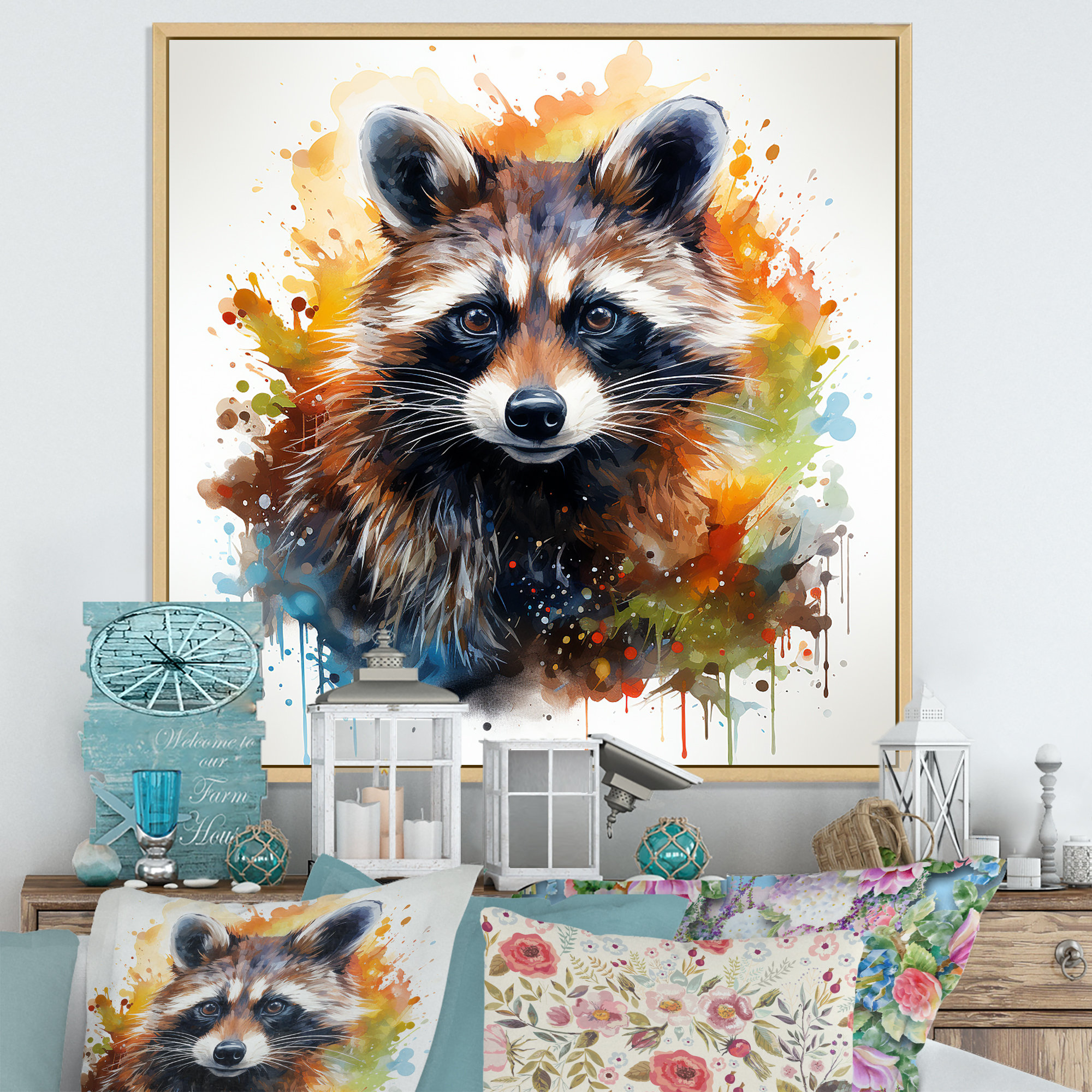 Millwood Pines Black And Orange Racoon Curious Explorer - Raccoon ...