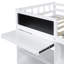 Lit mezzanine simple simple avec bureau roulant, tablette et tiroirs - Blanc, design attrayant en bois massif blanc pour un intérieur de chambre à coucher moderne-1901790342