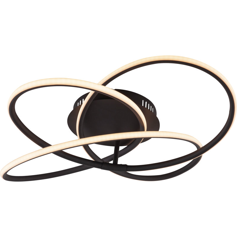 Fieldale LED Flush Mount, Black/Gold, 13cm H x 60cm W x 60cm D