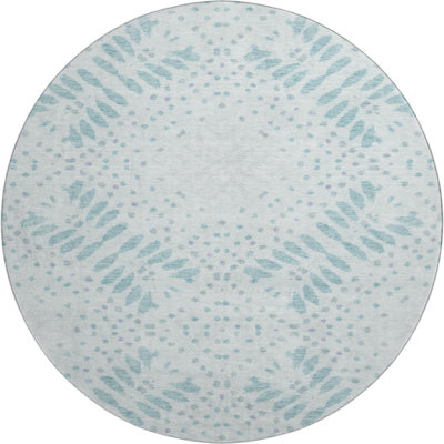 Premium Machine Washable Prisco Teal Rug