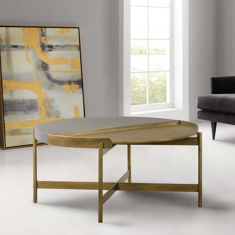 Table basse Anabranch, H 15,75 po x L 31,5 po x l 31,5 po, Doré