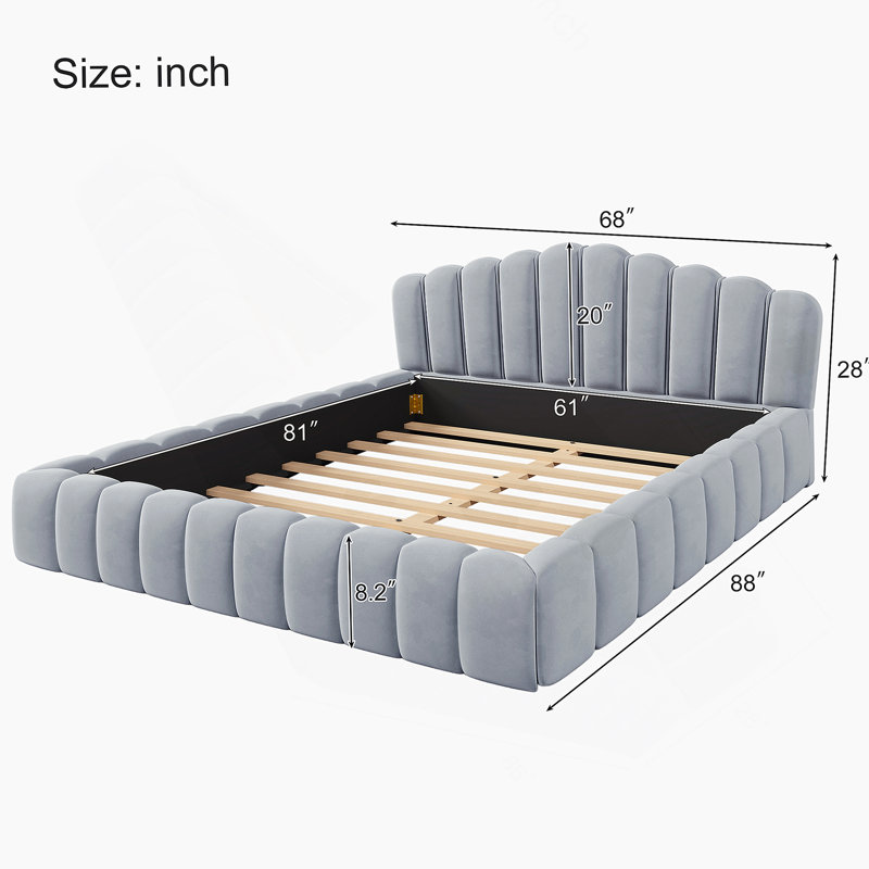 Tête de lit tapissier en velours pour lit grand lit, bleu clair