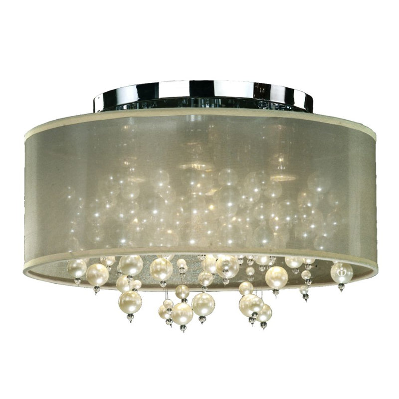 Leal Fabric Flush Mount, Taupe