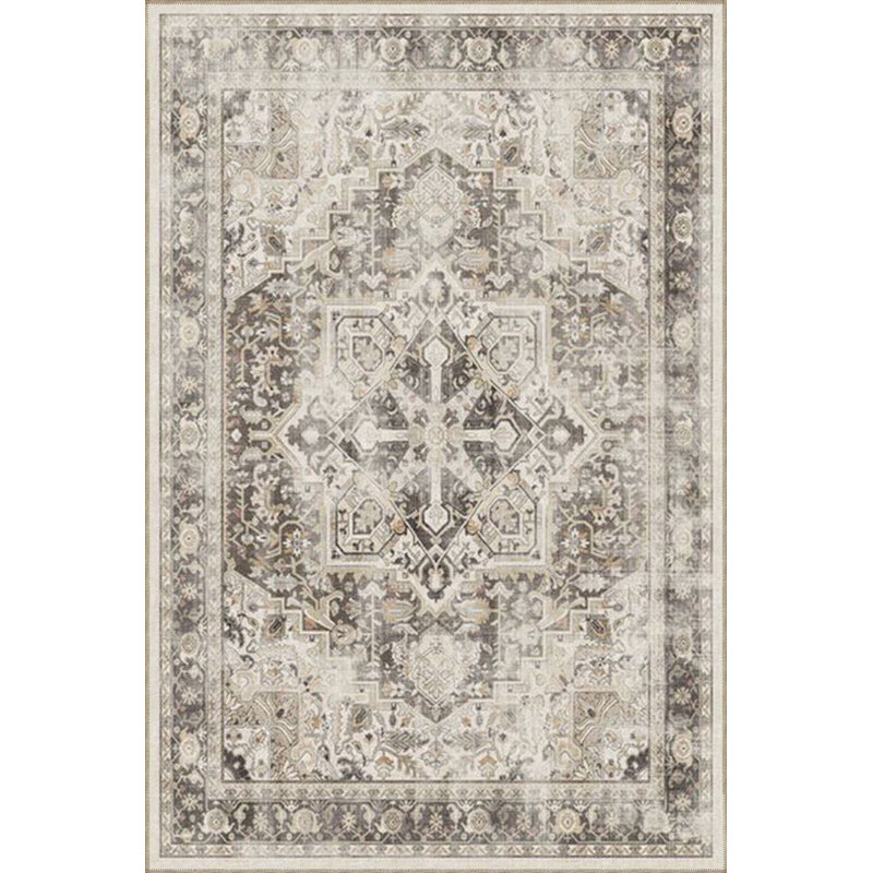 Tapis tissé à motifs géométriques multicolores lavables à la machine, Rectangle 4 pi 7 po x 6 pi 7 po