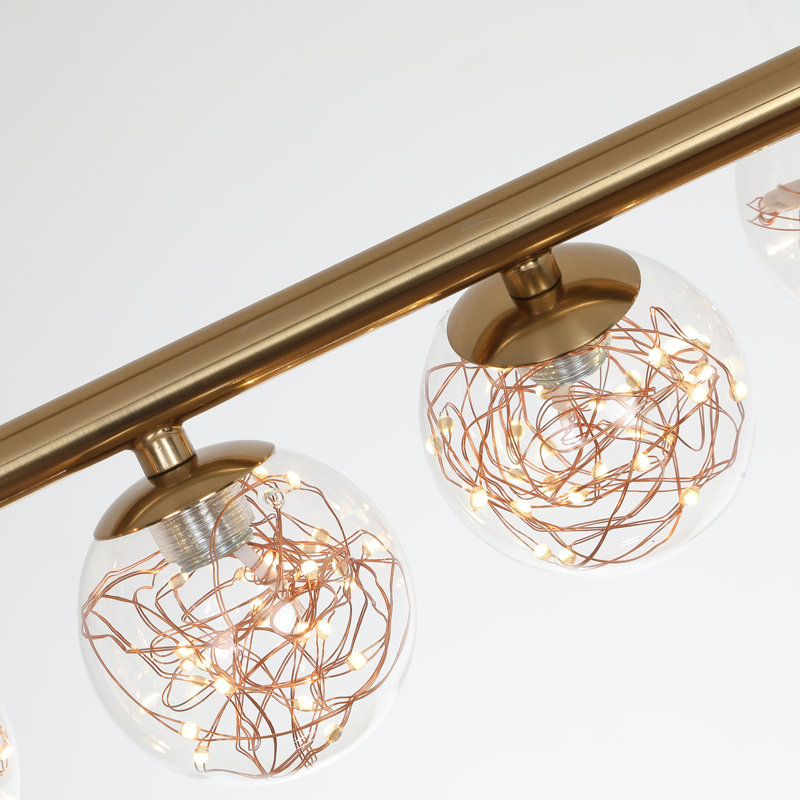 Nese 12 - Light LED Dimmable Linear Kitchen Island Pendant, Gold