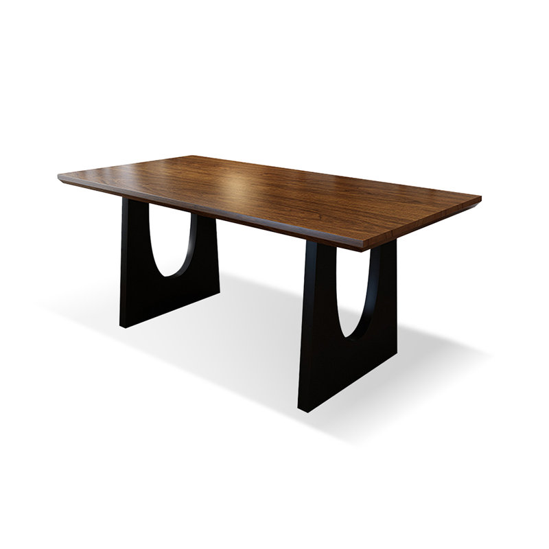 Nut-brown Rectangular Solid Wood desk, 29.53" H x 78.74" W x 31.5" D
