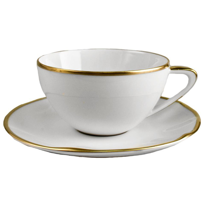 Simply Elegant Porcelain Saucer, Gold