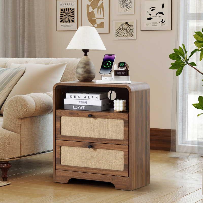 Table de bout avec rangement et station de charge