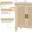 Armoire buffet en rotin 2 pièces, petite armoire de rangement avec portes et tablettes