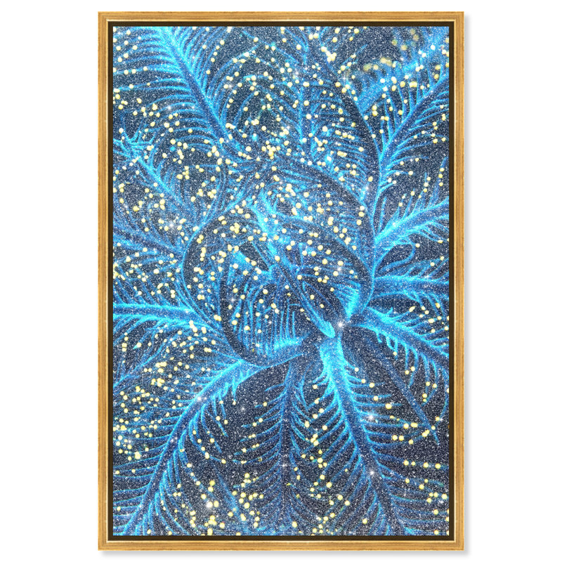 Neon Bloom Print by Oliver Gal, 46"H x 31"W, Gold Floater Frame